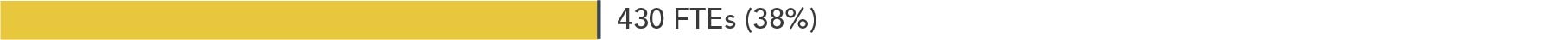 430 FTEs (38%)